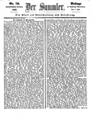 Der Sammler (Augsburger Abendzeitung) Dienstag 17. Juli 1866