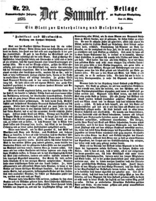 Der Sammler (Augsburger Abendzeitung) Samstag 19. März 1870