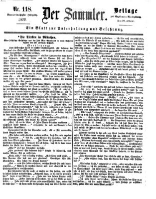 Der Sammler (Augsburger Abendzeitung) Donnerstag 27. Oktober 1870