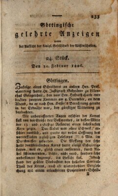 Göttingische gelehrte Anzeigen (Göttingische Zeitungen von gelehrten Sachen) Montag 10. Februar 1806
