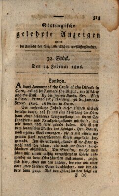 Göttingische gelehrte Anzeigen (Göttingische Zeitungen von gelehrten Sachen) Montag 24. Februar 1806