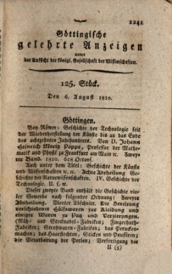 Göttingische gelehrte Anzeigen (Göttingische Zeitungen von gelehrten Sachen) Montag 6. August 1810