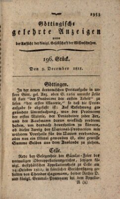Göttingische gelehrte Anzeigen (Göttingische Zeitungen von gelehrten Sachen) Montag 9. Dezember 1811