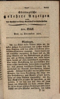 Göttingische gelehrte Anzeigen (Göttingische Zeitungen von gelehrten Sachen) Donnerstag 19. Dezember 1811