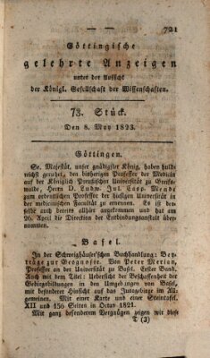Göttingische gelehrte Anzeigen (Göttingische Zeitungen von gelehrten Sachen) Donnerstag 8. Mai 1823