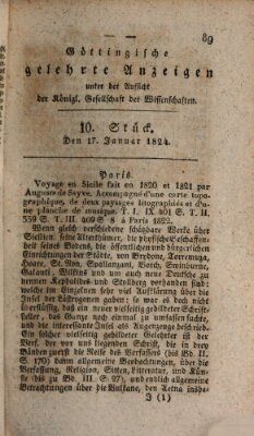 Göttingische gelehrte Anzeigen (Göttingische Zeitungen von gelehrten Sachen) Samstag 17. Januar 1824