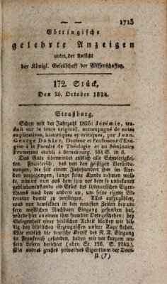 Göttingische gelehrte Anzeigen (Göttingische Zeitungen von gelehrten Sachen) Montag 25. Oktober 1824