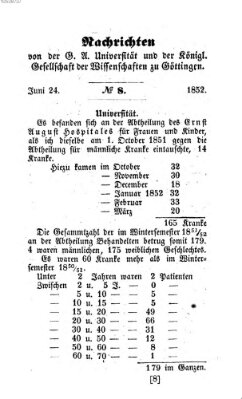 Göttingische gelehrte Anzeigen (Göttingische Zeitungen von gelehrten Sachen) Donnerstag 24. Juni 1852