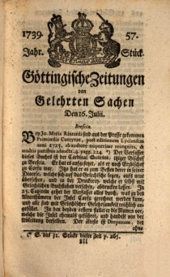 Göttingische Zeitungen von gelehrten Sachen Donnerstag 16. Juli 1739