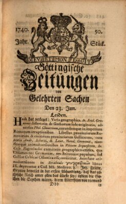 Göttingische Zeitungen von gelehrten Sachen Donnerstag 23. Juni 1740