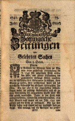 Göttingische Zeitungen von gelehrten Sachen Montag 1. Oktober 1742
