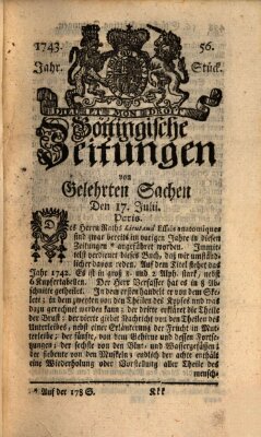 Göttingische Zeitungen von gelehrten Sachen Mittwoch 17. Juli 1743