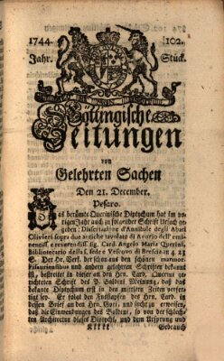 Göttingische Zeitungen von gelehrten Sachen Montag 21. Dezember 1744