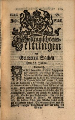 Göttingische Zeitungen von gelehrten Sachen Donnerstag 22. Juli 1745