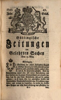 Göttingische Zeitungen von gelehrten Sachen Montag 19. Mai 1749
