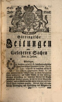 Göttingische Zeitungen von gelehrten Sachen Donnerstag 17. Juli 1749