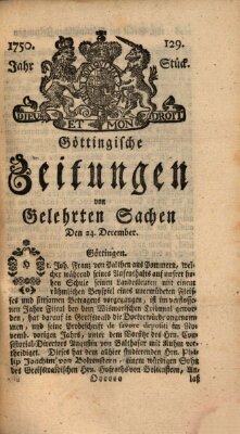 Göttingische Zeitungen von gelehrten Sachen Donnerstag 24. Dezember 1750