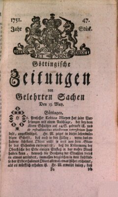 Göttingische Zeitungen von gelehrten Sachen Donnerstag 13. Mai 1751