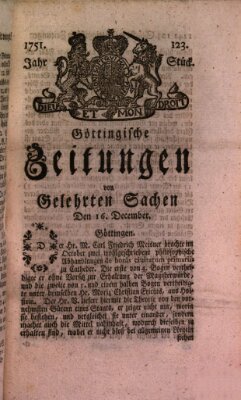 Göttingische Zeitungen von gelehrten Sachen Dienstag 14. Dezember 1751