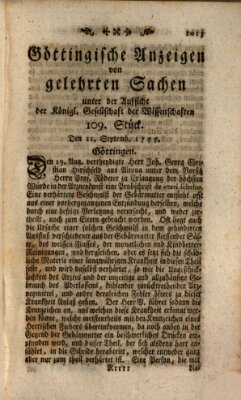 Göttingische Anzeigen von gelehrten Sachen (Göttingische Zeitungen von gelehrten Sachen) Donnerstag 11. September 1755