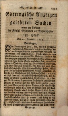 Göttingische Anzeigen von gelehrten Sachen (Göttingische Zeitungen von gelehrten Sachen) Montag 22. Dezember 1755
