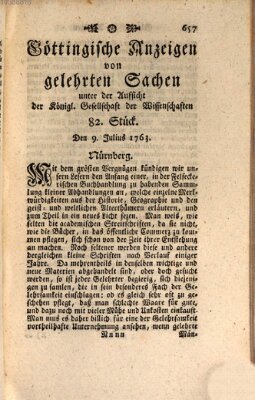 Göttingische Anzeigen von gelehrten Sachen (Göttingische Zeitungen von gelehrten Sachen) Samstag 9. Juli 1763