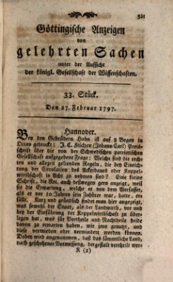 Göttingische Anzeigen von gelehrten Sachen (Göttingische Zeitungen von gelehrten Sachen) Montag 27. Februar 1797