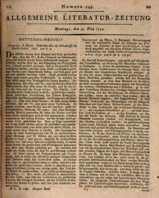 Allgemeine Literatur-Zeitung (Literarisches Zentralblatt für Deutschland) Montag 23. Mai 1791