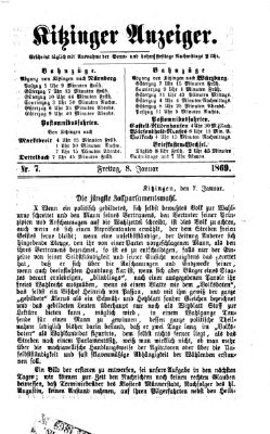 Kitzinger Anzeiger Freitag 8. Januar 1869