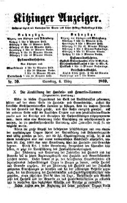 Kitzinger Anzeiger Samstag 6. März 1869