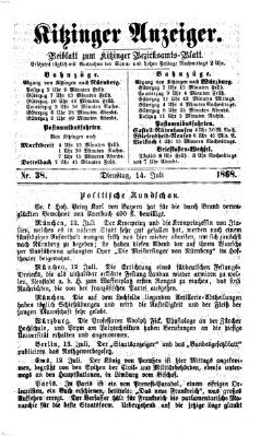 Kitzinger Anzeiger Dienstag 14. Juli 1868