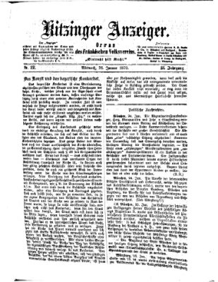 Kitzinger Anzeiger Mittwoch 26. Januar 1870
