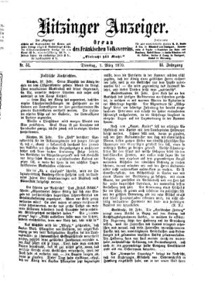 Kitzinger Anzeiger Dienstag 1. März 1870