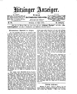Kitzinger Anzeiger Mittwoch 27. April 1870