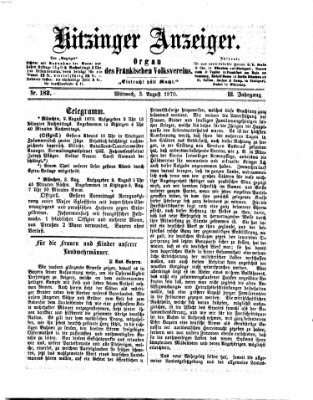 Kitzinger Anzeiger Mittwoch 3. August 1870