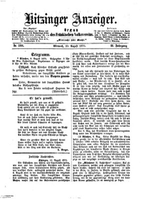 Kitzinger Anzeiger Mittwoch 10. August 1870