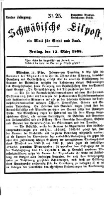Schwäbische Eilpost Freitag 13. März 1868