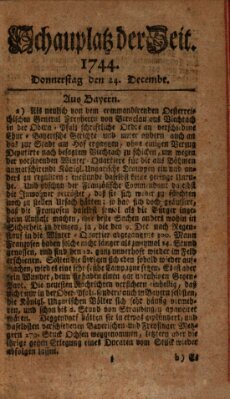 Kurzgefaßter Auszug der neuesten Weltgeschichte (Erlanger Real-Zeitung) Donnerstag 24. Dezember 1744