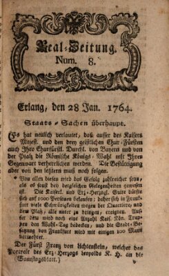 Real-Zeitung aufs Jahr ... das ist Auszug der neuesten Weltgeschichte (Erlanger Real-Zeitung) Samstag 28. Januar 1764