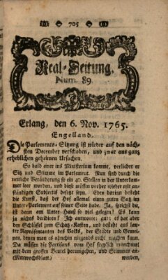 Real-Zeitung aufs Jahr ... das ist Auszug der neuesten Weltgeschichte (Erlanger Real-Zeitung) Mittwoch 6. November 1765