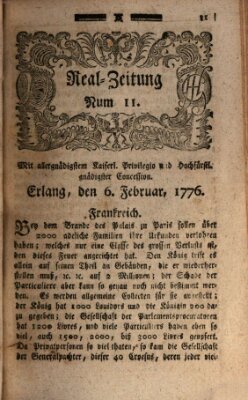 Real-Zeitung (Erlanger Real-Zeitung) Dienstag 6. Februar 1776