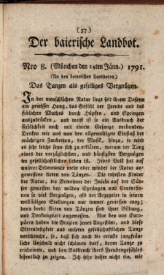 Der baierische Landbot Freitag 14. Januar 1791