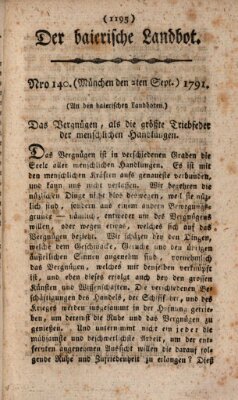 Der baierische Landbot Freitag 2. September 1791