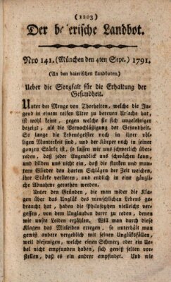 Der baierische Landbot Sonntag 4. September 1791