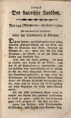 Der baierische Landbot Sonntag 11. September 1791