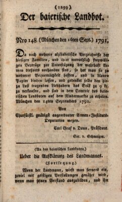 Der baierische Landbot Freitag 16. September 1791