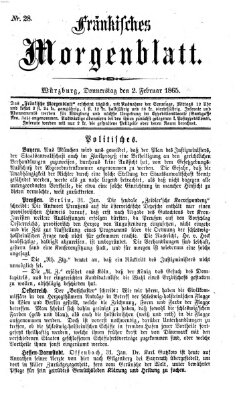 Fränkisches Morgenblatt Donnerstag 2. Februar 1865