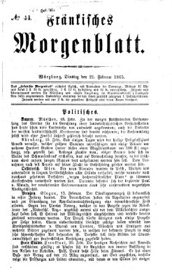 Fränkisches Morgenblatt Dienstag 21. Februar 1865
