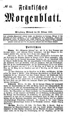 Fränkisches Morgenblatt Mittwoch 22. Februar 1865