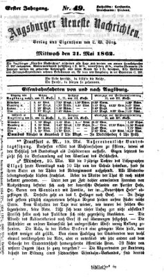 Augsburger neueste Nachrichten Mittwoch 21. Mai 1862